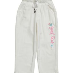 Lil Lollipop Good Focus Text Glitter Printed Pajama - White-image-16