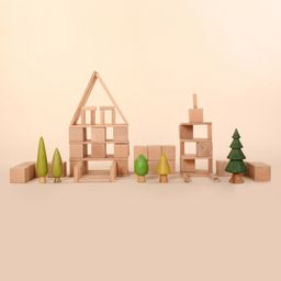 Bombay Toy Company Wooden Blocks Toy - Cheerie Pack (61 Elements)-21