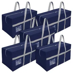 Storite Extra Large 128 L Nylon Moisture Proof Multipurpose Heavy Duty Toys Storage Bag/Stationery/Blankets/Clothes/Moving bags With Strong Reinforced Handles Rectangular (Blue)-picture-24