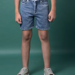 CRIMSOUNE CLUB Cotton Woven Solid Shorts - Blue-picture-36
