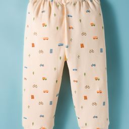 Tango Fleece Knit Full Length Lounge Pant with Vehicle Print - Cream-picture-0