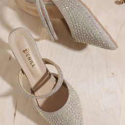 Denill Pointed Toe Embellished Mules-picture-11