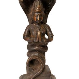 Exotic India Brown & Gold Toned Lord Patanjali Brass Idol Showpiece-image-70