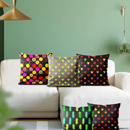 ArtzFolio Multicoloured Set of 5 Square Cushion Covers image 3