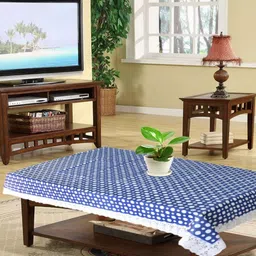 LooMantha Blue Geometric Printed Waterproof Plastic 4-Seater Table Cover-image-93