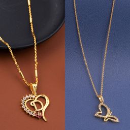 Boghra Sales Set Of 2 Gold-Plated Brass American Diamond Chain-31