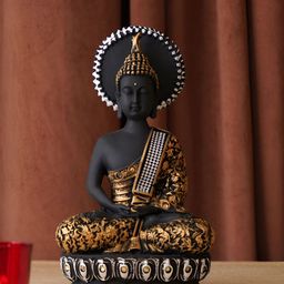 HOME 360 Black Buddha Idol Showpiece-25