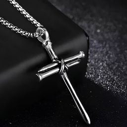 P. R. PRINTS Set Of 2 Silver-Plated Stainless Steel Geometric Pendant With Chain-10