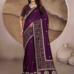 NANDKASHI Women Bandhani Embroidered Pure Georgette Saree-picture-5