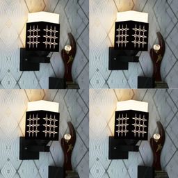 Gojeeva Black Wood Square Shaped Wall Lamp-picture-43