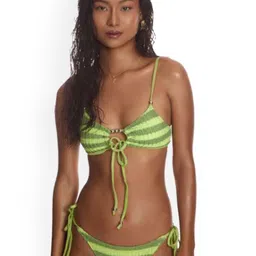 Lemonlords Striped Front Tie-Bikini Swim Top-image-15