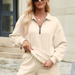 StyleCast Women Mock Collar Neck Sweatshirt With Shorts Co-Ords-picture-11