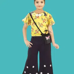 HSS TRENDS Kids-Unisex Yellow Cotton Blend Clothing Set-image-83