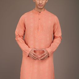 House of Pataudi Floral Embroidered Pure Cotton Chikankari Straight Kurta-image-22