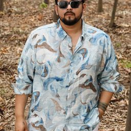 Instafab Plus Comfort Fit Abstract Printed Spread Collar Shirt-picture-17
