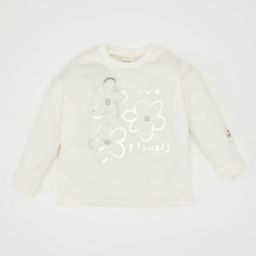 DeFacto Girls Graphic Printed Round Neck Cotton T-shirt-picture-31