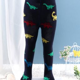 Mustang Footed Tights Dino Design - Navy Blue-image-72