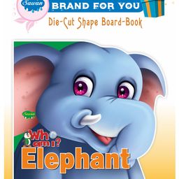 Sawan Presents 'Who Am I' Elephant Die Cut Shape Board-Book-10