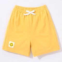 Kookie Kids Knee Length Shorts Smiley Print - Yellow-image-90