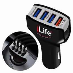 iLife 4 Port USB Car Charge Power Drive - Black-image-92