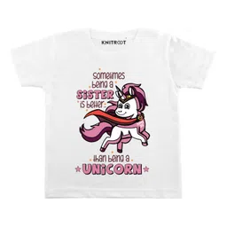 KNITROOT Half Sleeves Being Sister Print Tee - White-picture-30