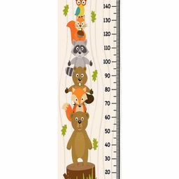 WENS Animal Print Height Measurement Wall Sticker - Multicolor-image-37