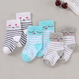 Cute Walk by Babyhug Anti Bacterial Ankle Length Socks Pack of 3 - Multicolour-image-83