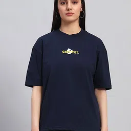 GRIFFEL Women Printed Drop-Shoulder Sleeves Ultralite T-shirt-image-41