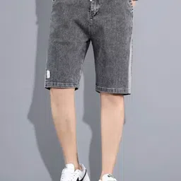 HERE&NOW Men Regular Fit Mid-Rise Denim Shorts-image-74