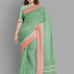 The Chennai Silks Geometric Printed Banarasi Semi Dupion Saree-picture-29