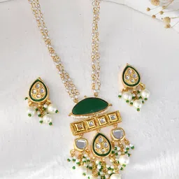 DASTOOR Stone Studded & Beaded Jewellery Set-19