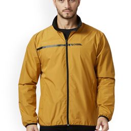 Zeel Men Geometric Windcheater Longline Open Front Jacket-17