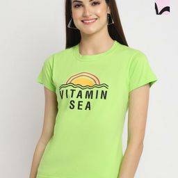 Dreambe Women Pack Of 2 Typography Printed Cotton T-shirts-image-64