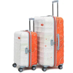 uppercase Topo Set Of 2 Printed Hard-Sided Large & Cabin Trolley Bags-24