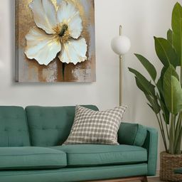 OLIVE TREE Gold-Toned & White Floral And Botanical Canvas Wall Art-image-31