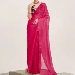 Kalista Embellished Sequinned Solid Organza Saree-picture-12