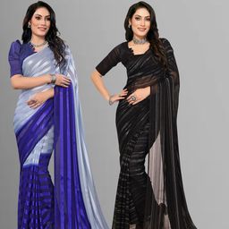 Moda Rapido Women StripedSatin Saree-picture-23