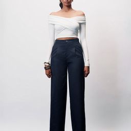 FREAKINS Women Dark Navy Straight Pinstripe Pants-image-62