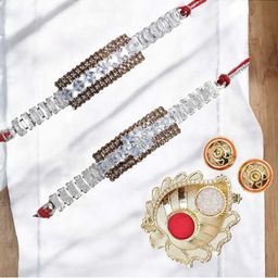 MEIRA JEWELLERY 2-Pcs Rakhi With Roli Chawal & Greeting Card-image-73