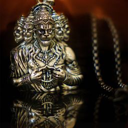 Japam Silver-Plated Panchroop Hanuman-Shaped Pendant With Chain-image-64