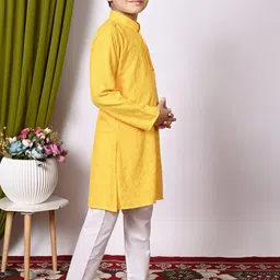 BAESD Boys Embroidered Regular Sequinned Kurta with Pyjamas image 2