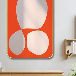 Myntra Elegant Homes Orange & Off White Wood Abstract Wall Art-3