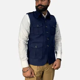 GARGIAN Master Cut Men Blue Polyester Jackets-picture-8