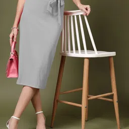 Chemistry Pencil Tie Up Midi Skirt-image-69