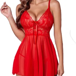 GuSo Shopee Women Multicoloured Net Baby Dolls-image-99