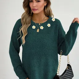 Mast & Harbour Women Self Design Pullover with Applique Detail-picture-5