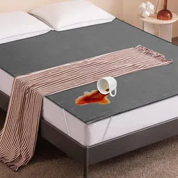 Kuber Industries Grey Polyester Water Resistant Mattress Protector-26