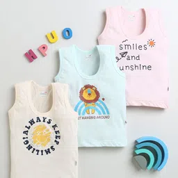 BUMZEE Boys Pack Of 3 Printed Cotton Innerwear Vests-image-13