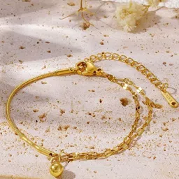 MYKI Stainless Steel Gold-Plated Wraparound Bracelet-26