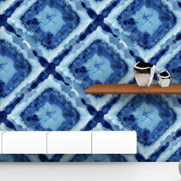 ArtzFolio Printed UV-Resistant Anti-Bacterial Shibori Indigo Batik Peel & Stick Wallpaper-image-99